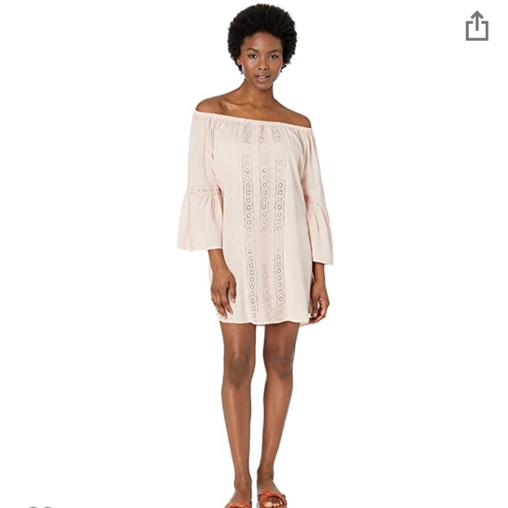 Splendid Off the Shoulder Pale Pink Mini Dress, Sm